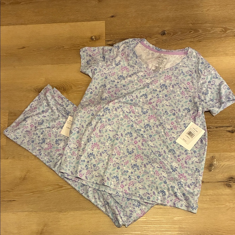 Jocelyn Floral Pajama Set in Lavender and Pink